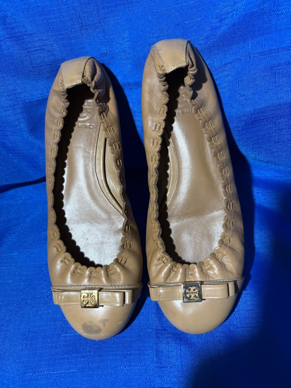 Tory Burch Women's Brown Leather Ballet Flats